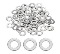 sourcing map 120 Pcs M5 304 Stainless Steel Flat Washers Round Flat Spacers for Screws, Bolts, Plumbing, Automotive, DIY, Electrical Device 5.5mm ID 10mm OD 1mm Thick