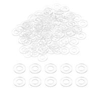 sourcing map 120 Pcs M5 PVC Flat Washers 5mm ID 12mm OD 1mm Thick Plain Washer Grommets Plastic Sheet Gasket Fastener Sealing Spacer Gasket Ring Water Hose Washers, Clear