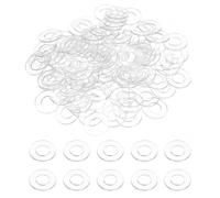 sourcing map 120 Pcs M8 PVC Flat Washers 8mm ID 16mm OD 1mm Thick Plain Washer Grommets Plastic Sheet Gasket Fastener Sealing Spacer Gasket Ring Water Hose Washers, Clear
