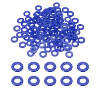 sourcing map 120 Pcs Nylon Flat Washers 6mm ID 12mm OD 1.5mm Thick Plain Washer Grommets Plastic Sheet Gasket Fastener Sealing Spacer Gasket Ring Water Hose Washers, Blue