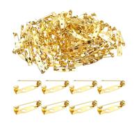 sourcing map 120 Pcs Safety Bar Pin 20mm Gold Brooch Clasp Pins Backing Locking Pin Badge Backs with Hole for DIY Crafts Name Tags Badges Corsage Making Jewelry Making