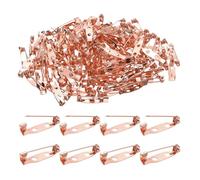 sourcing map 120 Pcs Safety Bar Pin 20mm Rose Gold Brooch Clasp Pins Backing Locking Pin Badge Backs with Hole for DIY Crafts Name Tags Badges Corsage Making Jewelry Making