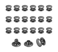 sourcing map 120 Sets Leather Rivets, 8mm Double Cap Rivets, 6mm Height Tubular Metal Studs for Leather Craft Repair and Decoration DIY Clothes, Shoes, Bags, Belts, Black