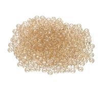 sourcing map 1200 Pcs Champagne Pony Beads 6x9mm Acrylic Bulk Plastic Barrel Bead for Necklace Key Chain Jewelry Making Earring Hair Braiding, Bling Champagne