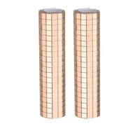 sourcing map 1200 Pcs Mirror Mosaic Tiles 5 x 5 mm Square Glass Self-Adhesive Disco Ball Mirror Tiles Sticker for DIY Craft Decoration Art Collage Card Making, Rose Gold