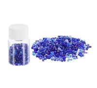 sourcing map 1200 Pcs Mixed Glass Seed Beads, 1-4mm Glass Bugle Beads, Mini Loose Glass Seed Spacer Bead for DIY Earrings, Necklaces, Bracelets, Jewelry Making, Dark Blue