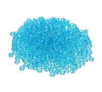 sourcing map 1200 Pcs Sky Blue Pony Beads 6x9mm Acrylic Bulk Plastic Barrel Bead for Necklace Key Chain Jewelry Making Earring Hair Braiding, Bling Sky Blue