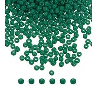 sourcing map 12000Pcs Small Glass Beads 12/0 2mm Loose Tiny Round Small Beads for Bracelet Earring Rings Jewelry Making, Black Green