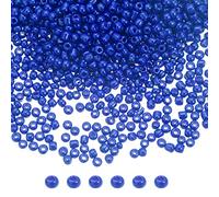 sourcing map 12000Pcs Small Glass Beads 12/0 2mm Loose Tiny Round Small Beads for Bracelet Earring Rings Jewelry Making, Dark Blue