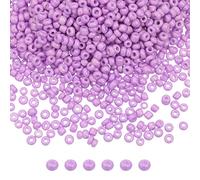sourcing map 12000Pcs Small Glass Beads 12/0 2mm Loose Tiny Round Small Beads for Bracelet Earring Rings Jewelry Making, Light Purple