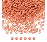sourcing map 12000Pcs Small Glass Beads 12/0 2mm Loose Tiny Round Small Beads for Bracelet Earring Rings Jewelry Making, Light Orange