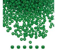 sourcing map 12000Pcs Small Glass Beads 12/0 2mm Loose Tiny Round Small Beads for Bracelet Earring Rings Jewelry Making, Dark Green