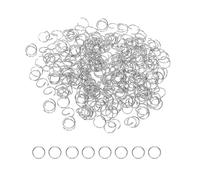 sourcing map 1200pcs 8mm Open Jump Rings Silver Key Rings Clasps for Jewelry Making Tools Supplies Jewelry DIY Crafts Keychains Rings