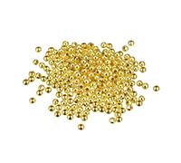 sourcing map 1200Pcs Smooth Round Spacer Beads, 3mm Spacer Loose Ball Beads Tiny Spacers for Jewelry Making Bracelet DIY, Gold Tone