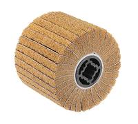 sourcing map 120mmx100mm Non-Woven Polishing Burnishing Wheel Abrasive Cloth Nylon Wire Drawing Flap Wheel 120 Grit for Stainless Steel Metal