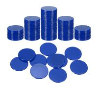 sourcing map 120Pcs 1.2 Inch Poker Chips, Plastic Bingo Chips Learning Counters Counting Counters Disks Markers Opaque Game Tokens for Game Play Math Counting, Dark Blue, Flat
