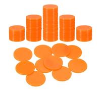sourcing map 120Pcs 1 Inch Poker Chips, Plastic Bingo Chips Learning Counters Counting Counters Disks Markers Opaque Game Tokens for Game Play Math Counting, Orange, Flat