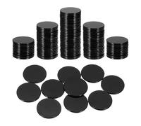sourcing map 120Pcs 1 Inch Poker Chips, Plastic Bingo Chips Learning Counters Counting Counters Disks Markers Opaque Game Tokens for Game Play Math Counting, Black, Flat