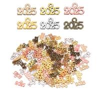 sourcing map 120pcs 2025 Graduation Year Charm 3D Metal Tassel Year Number Charm Year Pendant Mini for DIY Anniversary Jewelry Making Crafts, 6 Colors