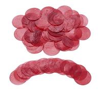 sourcing map 120Pcs Capiz Shells 2" Round Natural Shells with 2 Holes for Seashell Wind Chimes Curtain Shell Garland DIY Craft Wedding Home Decoration, Red