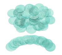 sourcing map 120Pcs Capiz Shells 2" Round Natural Shells with 2 Holes for Seashell Wind Chimes Curtain Shell Garland DIY Craft Wedding Home Decoration, Lake Green