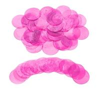 sourcing map 120Pcs Capiz Shells 2" Round Natural Shells with 2 Holes for Seashell Wind Chimes Curtain Shell Garland DIY Craft Wedding Home Decoration, Rose Red