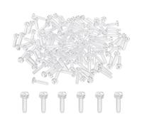 sourcing map 120Pcs Clear Acrylic Screws, M3x12mm PC Plastic Phillips Round Head Screw Metric Coarse Thread Bolts for Machine Accessories, Transparent