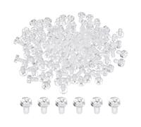 sourcing map 120Pcs Clear Acrylic Screws, M3x5mm PC Plastic Phillips Round Head Screw Metric Coarse Thread Bolts for Machine Accessories, Transparent