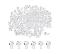 sourcing map 120Pcs Clear Acrylic Screws, M3x6mm PC Plastic Phillips Round Head Screw Metric Coarse Thread Bolts for Machine Accessories, Transparent