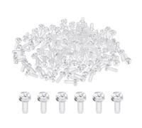 sourcing map 120Pcs Clear Acrylic Screws, M3x8mm PC Plastic Phillips Round Head Screw Metric Coarse Thread Bolts for Machine Accessories, Transparent