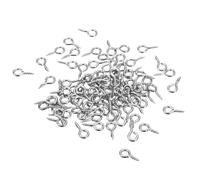 sourcing map 120Pcs Eye Screws, 304 Stainless Steel 8x4mm Small Self Tapping Screw Hooks Ring Mini Eye Pins for DIY Handwork Wooden Clay Pendants Cork Bottles, Silver