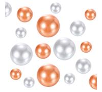 sourcing map 120Pcs Faux Pearls for Vase Fillers No Hole Pearls Beads Floating Artificial Pearls for Centerpieces Vases, Brush Holder, DIY Parts 14/20/30mm (Rose Gold/White)