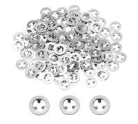 sourcing map 120pcs Internal Tooth Lock Washers M2 x 6mm Push on Retaining Clips Quick Speed locking Washers, 304 Stainless Steel Push Nuts