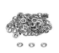 sourcing map 120pcs Internal Tooth Lock Washers M3 x 9mm Push on Retaining Clips Locking Washers, 304 Stainless Steel Push Nuts