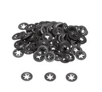 sourcing map 120pcs Internal Tooth Lock Washers M3 x 9mm Push on Retaining Clips Locking Washers, 65Mn Steel Push Nuts