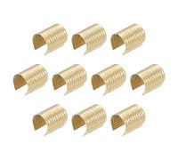 sourcing map 120Pcs Leather Rope Clips, 15 x 12mm Foldable Cylindrical Cord End Crimp Adjustable Fold Over Crimps Cord String Leather Fastener for DIY Crafts, Light Gold
