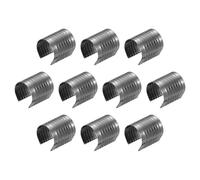 sourcing map 120Pcs Leather Rope Clips, 17 x 15mm Foldable Cylindrical Cord End Crimp Adjustable Fold Over Crimps Cord String Leather Fastener for DIY Crafts, Metallic Black