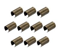 sourcing map 120Pcs Leather Rope Clips, 8.5x14mm Foldable Cylindrical Cord End Crimp for Lanyard, Tassel, DIY Crafts, Bronze Tone