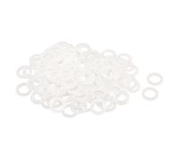sourcing map 120Pcs M10 Nylon Flat Washers 10mm ID 16mm OD 1mm Thick Plain Washer Grommets Plastic Sheet Gasket Fastener Sealing Spacer Gasket Ring, White