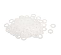 sourcing map 120Pcs M10 Nylon Flat Washers 10mm ID 20mm OD 1mm Thick Plain Washer Grommets Plastic Sheet Gasket Fastener Sealing Spacer Gasket Ring, White