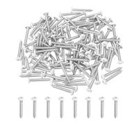 sourcing map 120Pcs M3.5 x 25mm White Pan Head Self Tapping Screws, Galvanized Carbon Steel Self Drilling Screws for Metal Sheet Metal Screw, Silver