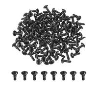 sourcing map 120Pcs M3.5 x 9.5mm Pan Head Self Tapping Screws, Galvanized Carbon Steel Self Drilling Screws for Metal Sheet Metal Screw, Black