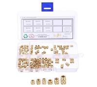Sourcing Map 120pcs M3 M4 Metric Brass Heat Set Insert Knurled Nuts Assortment Kit, 3D Printing Nuts Female Threaded Inserts with Heat Set Insert Tips