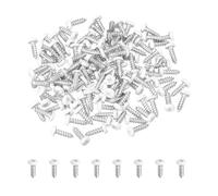 sourcing map 120Pcs M3 x 10mm White Pan Head Self Tapping Screws, Galvanized Carbon Steel Self Drilling Screws for Metal Sheet Metal Screw, Silver