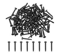 sourcing map 120Pcs M4.2 x 25mm Pan Head Self Tapping Screws, Galvanized Carbon Steel Self Drilling Screws for Metal Sheet Metal Screw, Black