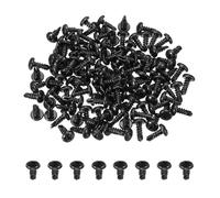 sourcing map 120Pcs M4.8 x 13mm Pan Head Self Tapping Screws, Galvanized Carbon Steel Self Drilling Screws for Metal Sheet Metal Screw, Black
