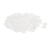 sourcing map 120Pcs M4 Nylon Flat Washers 4mm ID 10mm OD 1mm Thick Plain Washer Grommets Plastic Sheet Gasket Fastener Sealing Spacer Gasket Ring, White