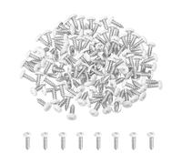 sourcing map 120Pcs M4 x 12mm White Pan Head Self Tapping Screws, Galvanized Carbon Steel Self Drilling Screws for Metal Sheet Metal Screw, Silver