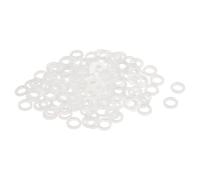 sourcing map 120Pcs M5 Nylon Flat Washers 5mm ID 8mm OD 1mm Thick Plain Washer Grommets Plastic Sheet Gasket Fastener Sealing Spacer Gasket Ring, White