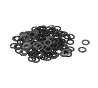 sourcing map 120Pcs M6 Nylon Flat Washers 6mm ID 10mm OD 1mm Thick Plain Washer Grommets Plastic Sheet Gasket Fastener Sealing Spacer Gasket Ring, Black